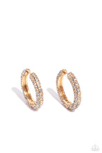 Load image into Gallery viewer, Glowing Praise - Gold (White Rhinestone) Earring
