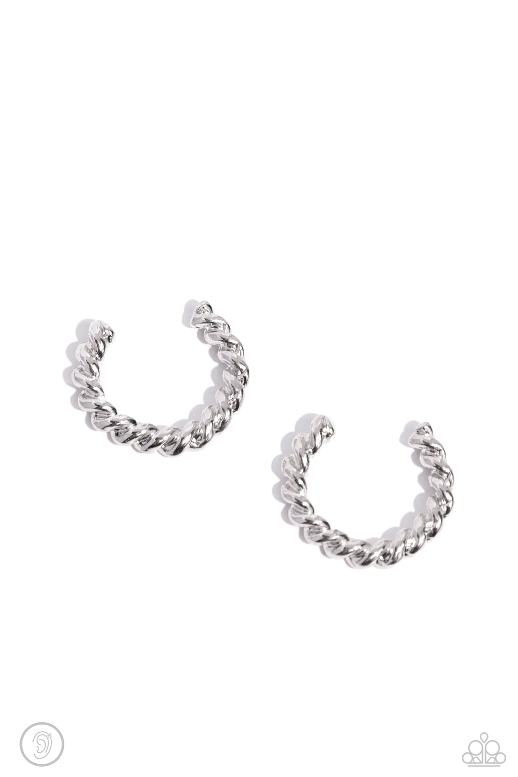 Twisted Travel - Silver (Cuff) Earring