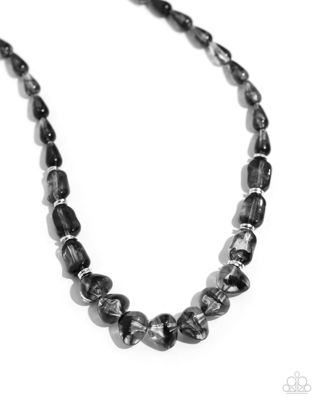 GLASSY Getaway - Black (Smoky Bead) Necklace