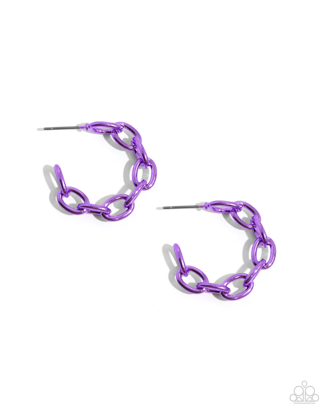 Colorful Cameo - Purple Hoop Earring