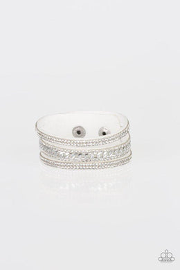 Rollin' In Rhinestones White Urban Bracelet freeshipping - JewLz4u Gemstone Gallery