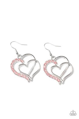 Double The Heartache Pink (Heart) Earring freeshipping - JewLz4u Gemstone Gallery