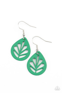 LEAF Yourself Wide Open - Green Earring freeshipping - JewLz4u Gemstone Gallery