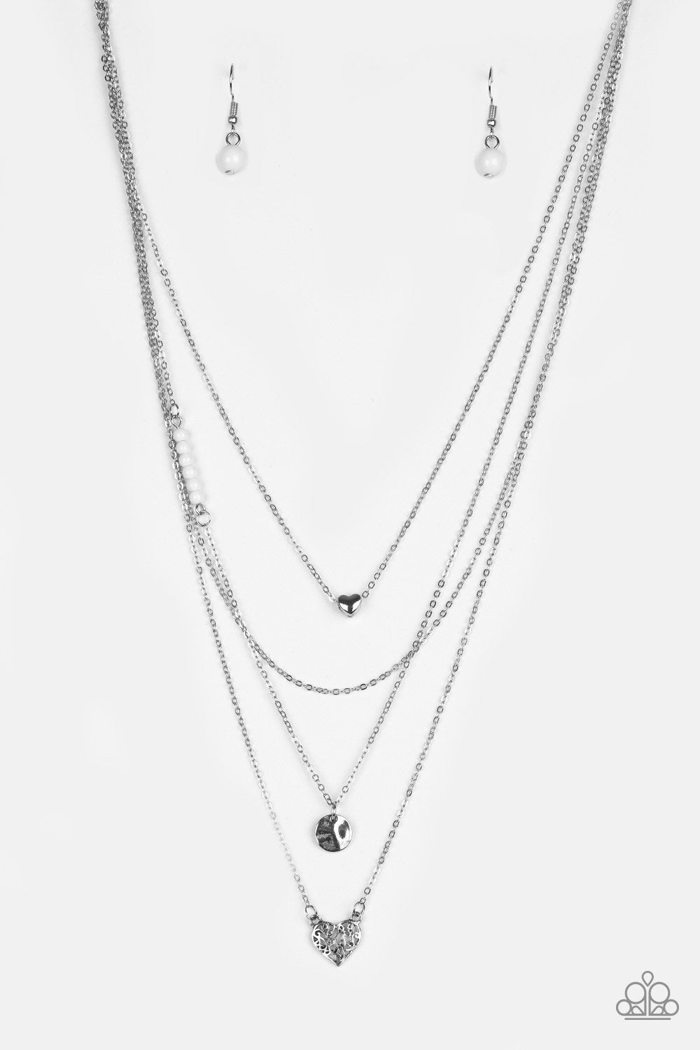 Gypsy Heart White (Silver Heart) Necklace freeshipping - JewLz4u Gemstone Gallery