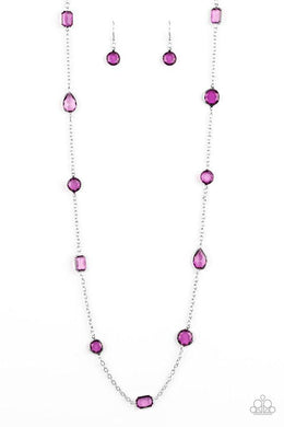 Glassy Glamorous Purple Necklace freeshipping - JewLz4u Gemstone Gallery