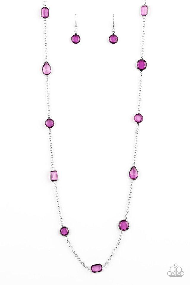 Glassy Glamorous Purple Necklace freeshipping - JewLz4u Gemstone Gallery