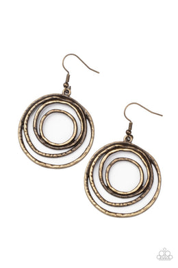 Spiraling Out of Control - Brass Earring freeshipping - JewLz4u Gemstone Gallery