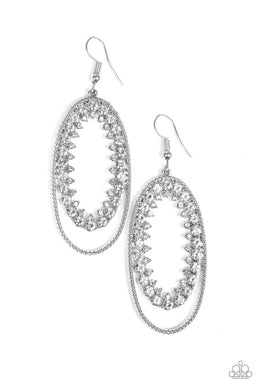 Marry Into Money White Rhinestone Earring freeshipping - JewLz4u Gemstone Gallery