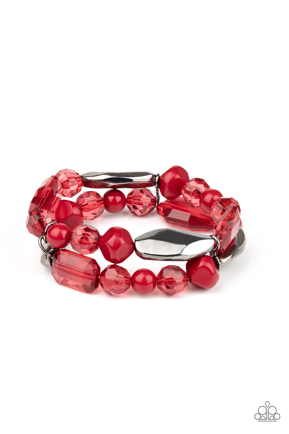 Rockin' Rock Candy Red (Gunmetal) Bracelet freeshipping - JewLz4u Gemstone Gallery