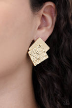 Load image into Gallery viewer, Square With Style - Gold Post Earring freeshipping - JewLz4u Gemstone Gallery
