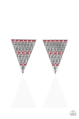 Terra Tricolor Red Post Earring freeshipping - JewLz4u Gemstone Gallery