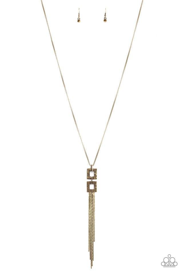Times Square Stunner Brass Necklace freeshipping - JewLz4u Gemstone Gallery