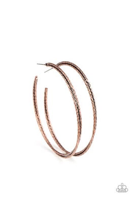 Curved Couture Copper Hoop Earring freeshipping - JewLz4u Gemstone Gallery