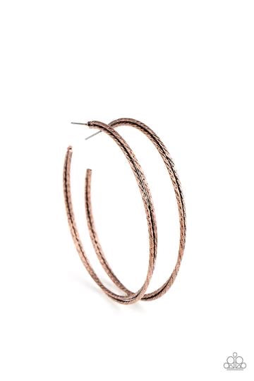 Curved Couture Copper Hoop Earring freeshipping - JewLz4u Gemstone Gallery