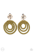 Load image into Gallery viewer, Whimsical Wicker Green Clip-On Earring freeshipping - JewLz4u Gemstone Gallery
