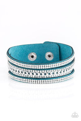 Rollin' In Rhinestones Blue Wrap Bracelet freeshipping - JewLz4u Gemstone Gallery