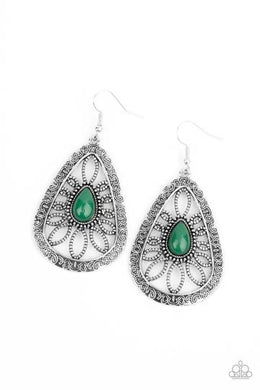 Floral Frill - Green Earring freeshipping - JewLz4u Gemstone Gallery