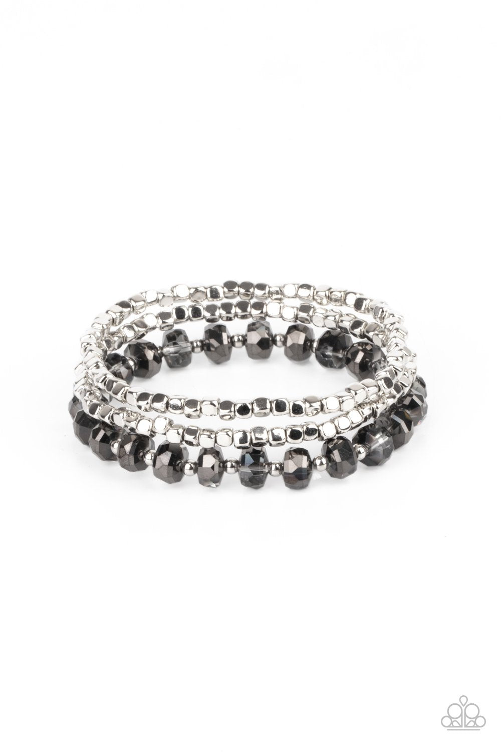 Celestial Circus - Silver and Hematite Beads Bracelet freeshipping - JewLz4u Gemstone Gallery