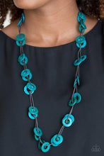 Load image into Gallery viewer, Waikiki Winds Blue Wood Necklace freeshipping - JewLz4u Gemstone Gallery

