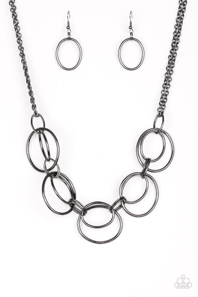 Urban Orbit Black Necklace freeshipping - JewLz4u Gemstone Gallery