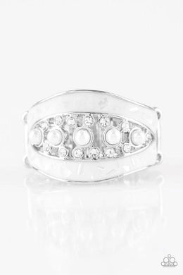 Royal Treasury - White (Pearl & Rhinestone) Ring freeshipping - JewLz4u Gemstone Gallery