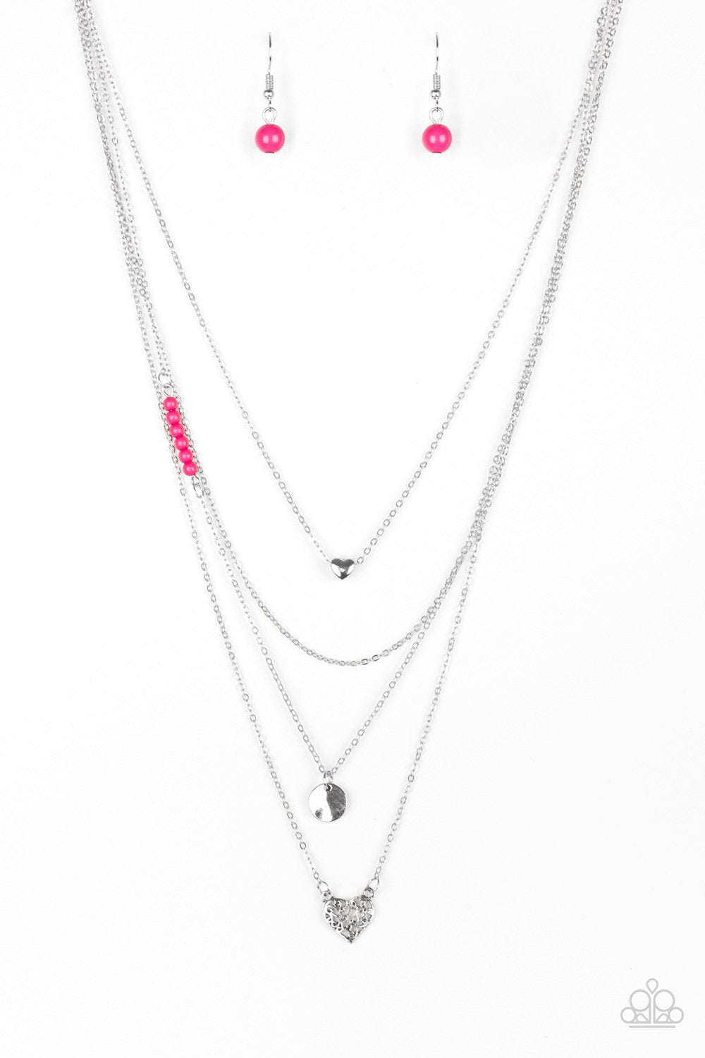 Gypsy Heart - Pink (Silver Heart) Necklace freeshipping - JewLz4u Gemstone Gallery