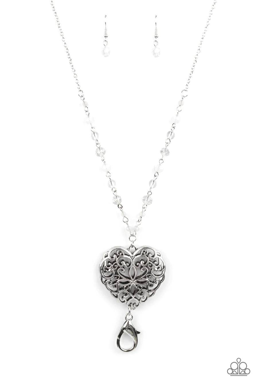 Doting Devotion - Silver (Lanyard) Necklace