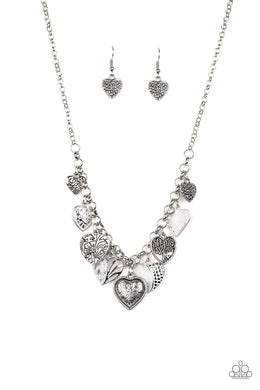 Grow Love - White (Silver Heart) Necklace freeshipping - JewLz4u Gemstone Gallery