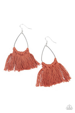 Tassel Treat - Brown Earring freeshipping - JewLz4u Gemstone Gallery