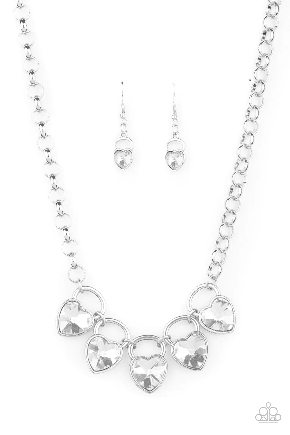 Heart On Your Heels - White Necklace