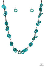 Load image into Gallery viewer, Waikiki Winds Blue Wood Necklace freeshipping - JewLz4u Gemstone Gallery
