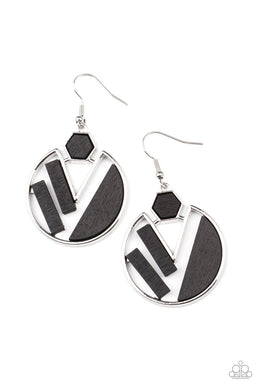 Petrified Posh - Black (Wood) Earring freeshipping - JewLz4u Gemstone Gallery