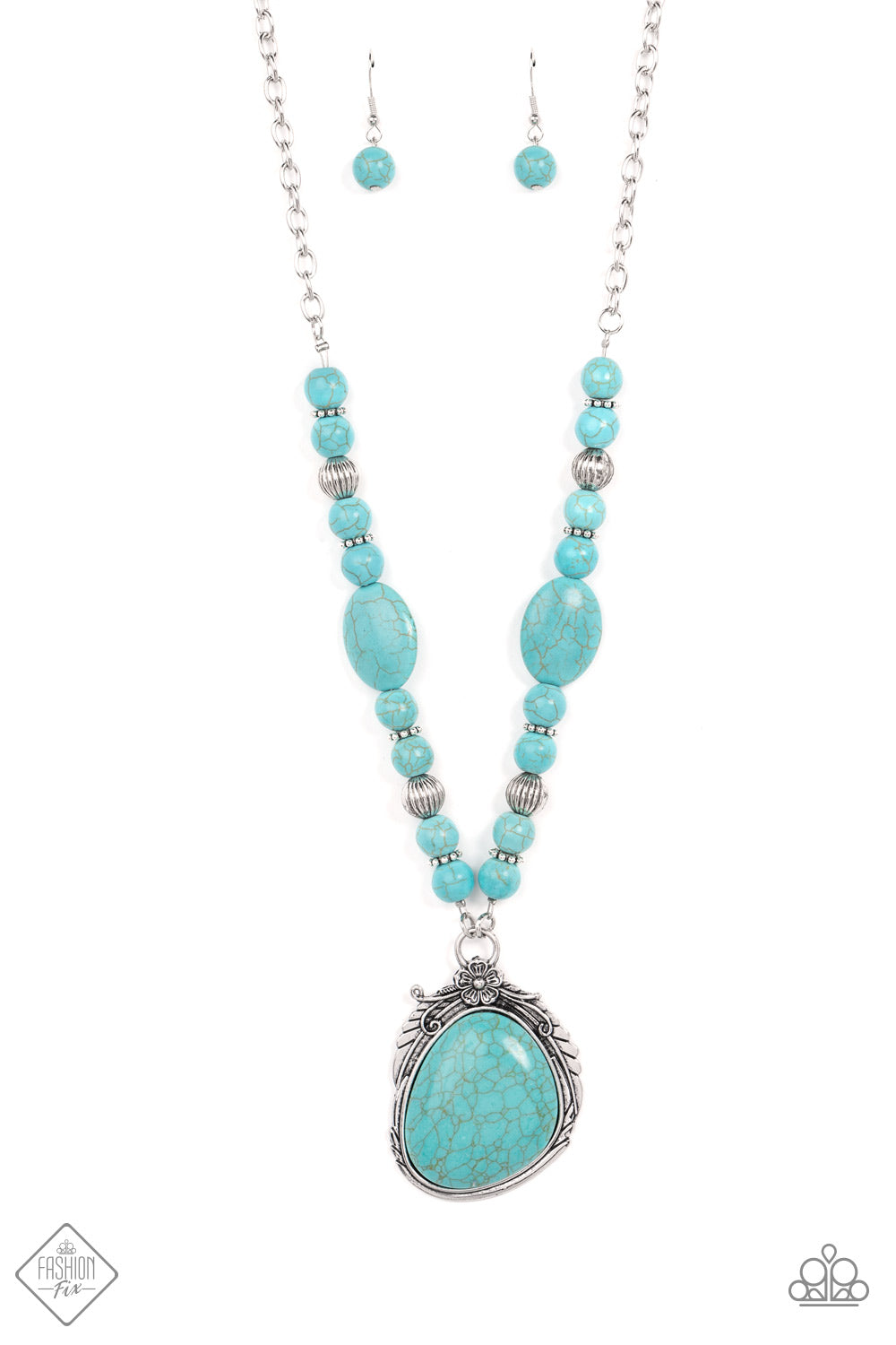 Southwest Paradise - Blue (Turquoise) Necklace (SSF-0122) freeshipping - JewLz4u Gemstone Gallery