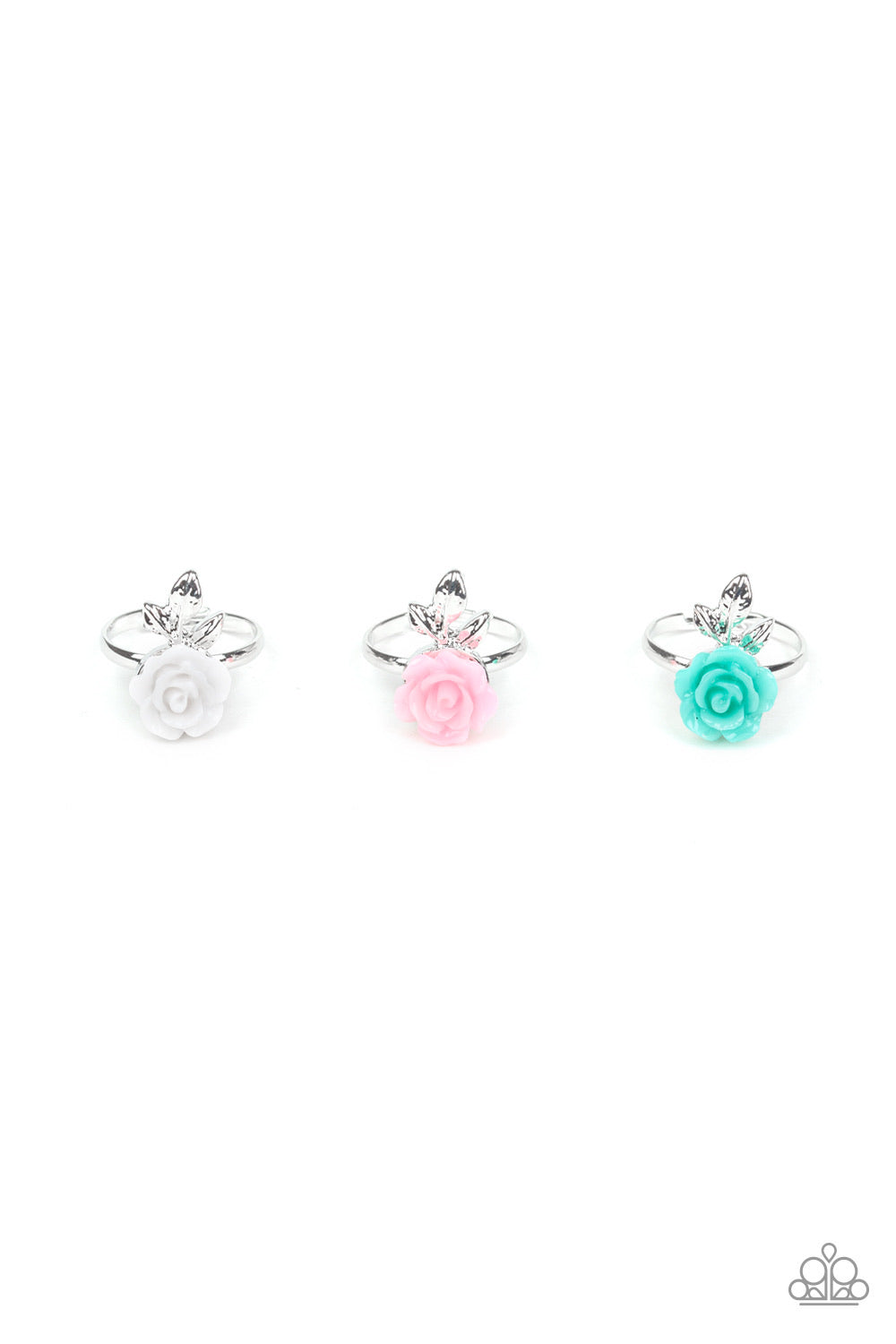 Starlet Shimmer Rose with Silver Leaf Ring freeshipping - JewLz4u Gemstone Gallery