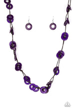 Load image into Gallery viewer, Waikiki Winds Purple Wood Necklace freeshipping - JewLz4u Gemstone Gallery
