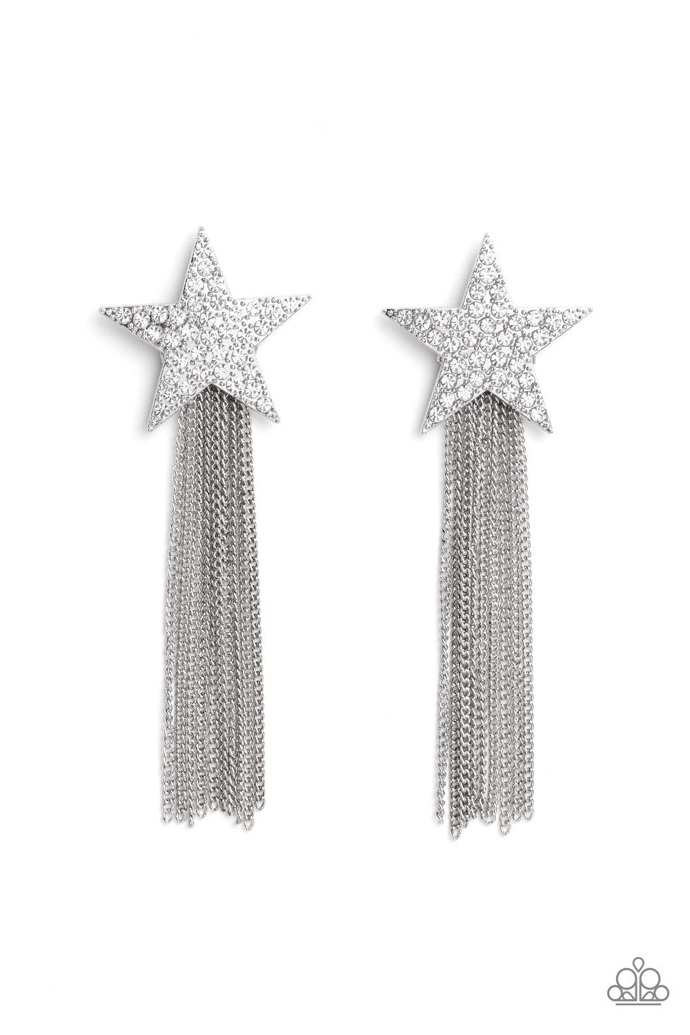 Superstar Solo - White (Rhinestone Star) Earring