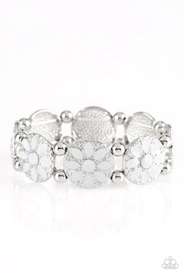 Dancing Dahlias White Bracelet freeshipping - JewLz4u Gemstone Gallery