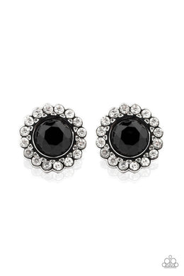 Floral Glow Black Post Earring freeshipping - JewLz4u Gemstone Gallery