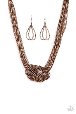 Knotted Knockout Copper Necklace freeshipping - JewLz4u Gemstone Gallery