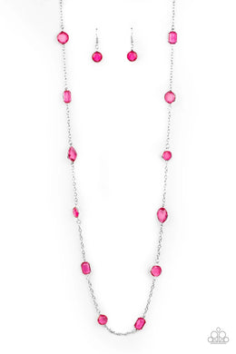 Glassy Glamorous Pink Necklace freeshipping - JewLz4u Gemstone Gallery