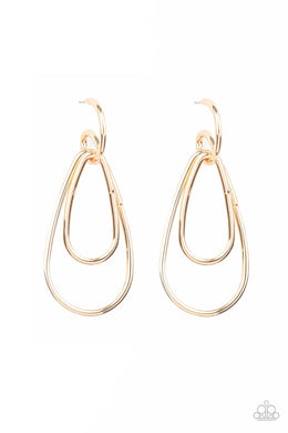 Droppin' Drama Gold Hoop Earring freeshipping - JewLz4u Gemstone Gallery