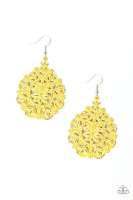 Floral Affair Yellow Earring freeshipping - JewLz4u Gemstone Gallery