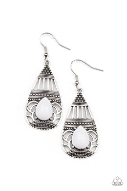 Eastern Essence - White Earring freeshipping - JewLz4u Gemstone Gallery