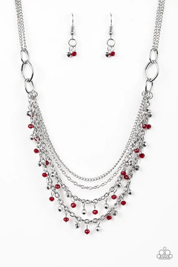 Financially Fabulous Red Necklace freeshipping - JewLz4u Gemstone Gallery