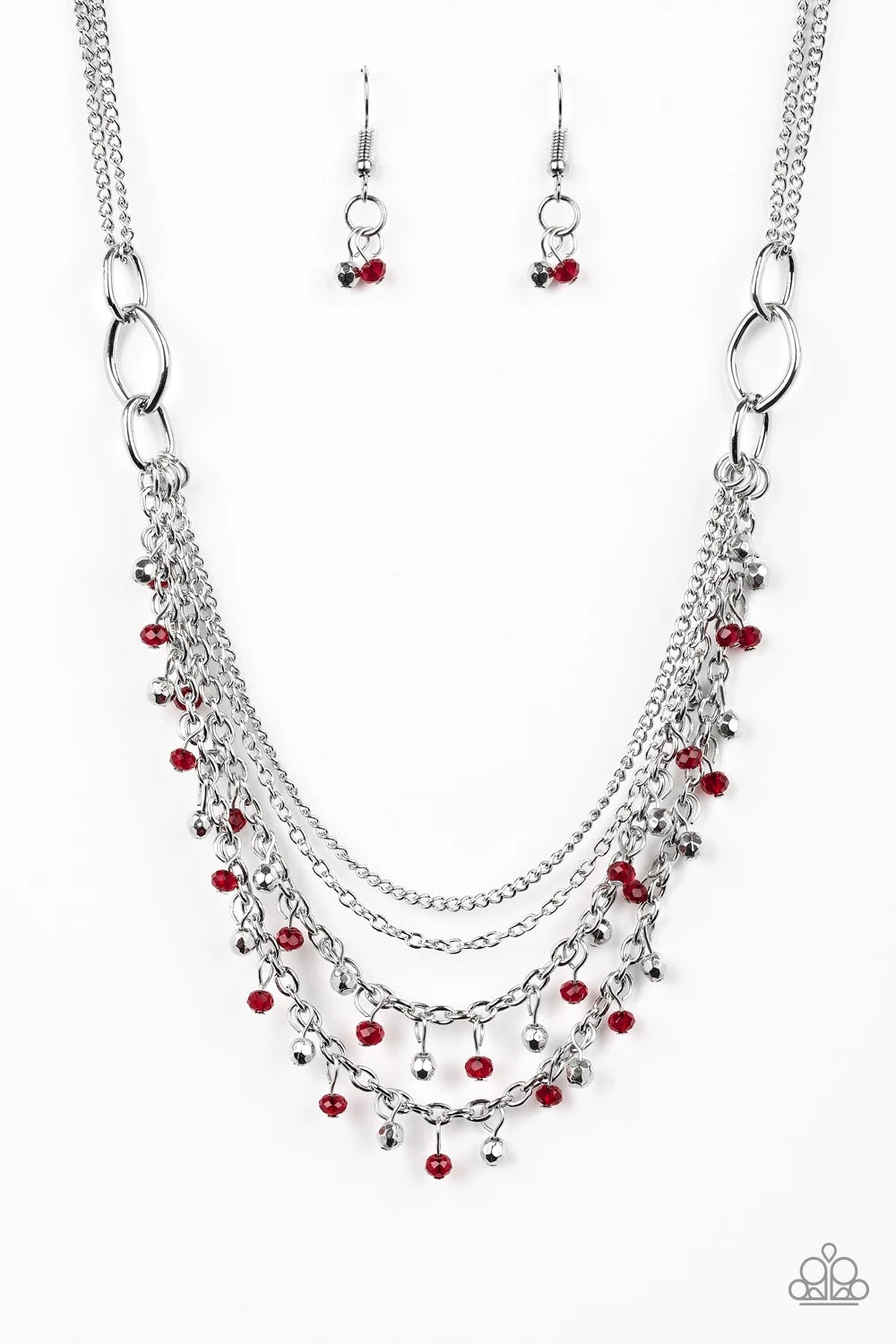 Financially Fabulous Red Necklace freeshipping - JewLz4u Gemstone Gallery