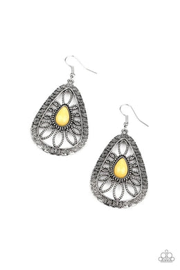 Floral Frill Yellow Earring freeshipping - JewLz4u Gemstone Gallery