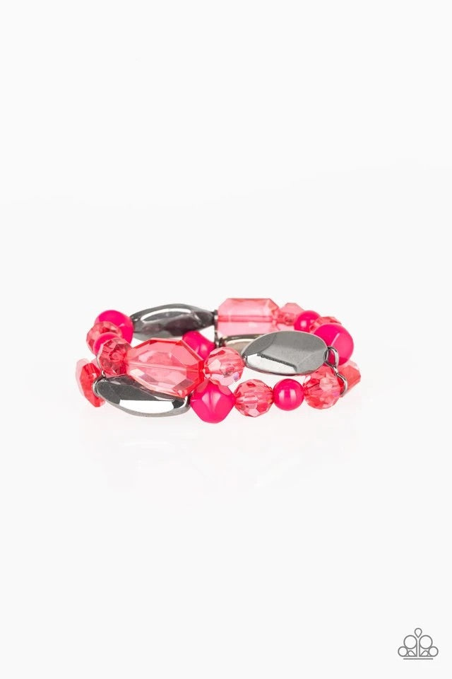 Rockin' Rock Candy Pink (Gunmetal). Bracelet freeshipping - JewLz4u Gemstone Gallery