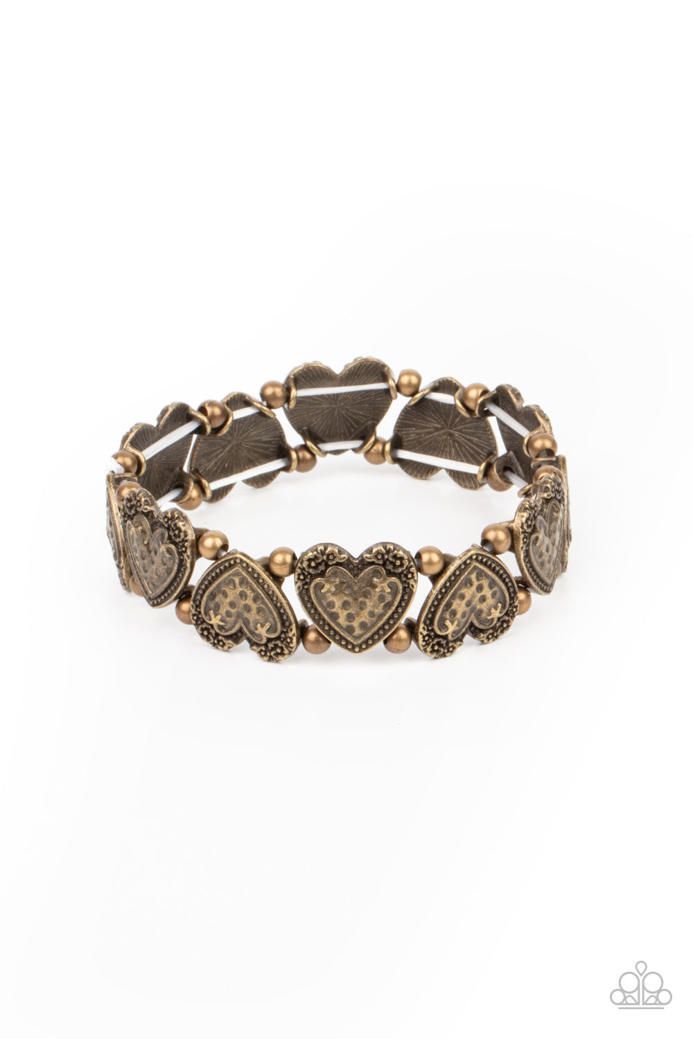 Rustic Heartthrob - Brass Bracelet