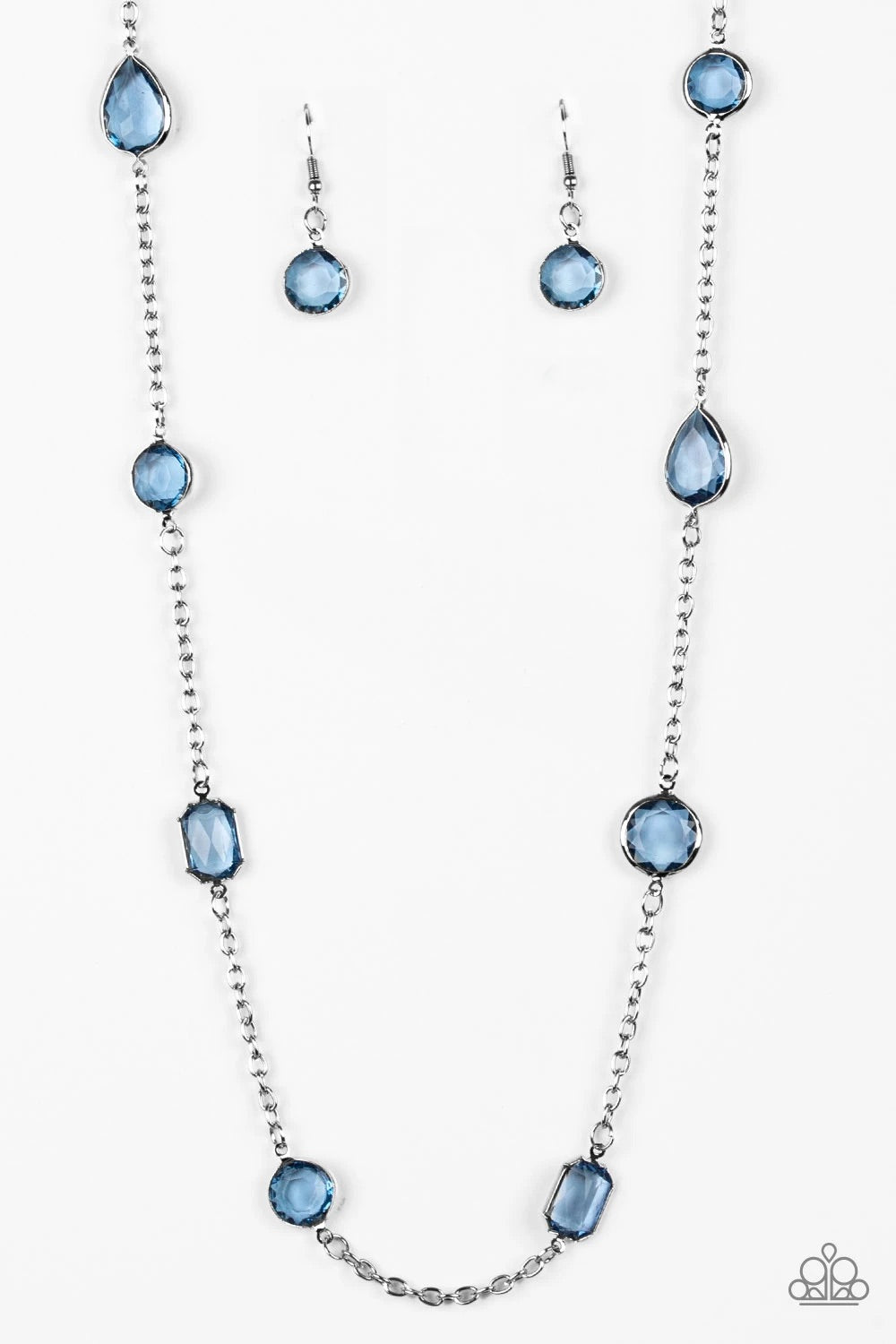 Glassy Glamorous Blue Necklace freeshipping - JewLz4u Gemstone Gallery