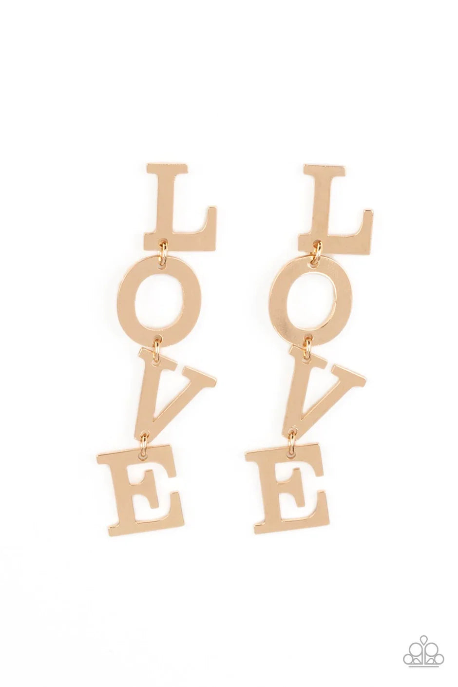 L-O-V-E - Gold Post Earring